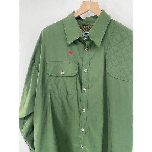 Gary Nesse Montana Hunting Outdoor Button up Shirt Mens XL Green Pocket - Picture 2 of 6